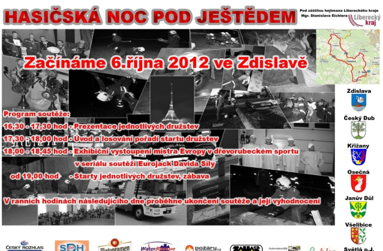 Tradiční Hasičská noc pod Ještědem se bude konat již tuto sobotu